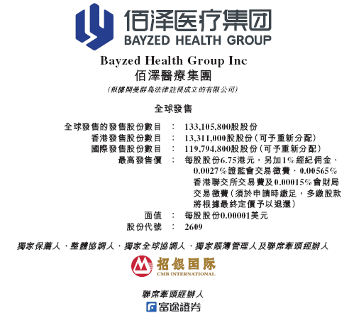 佰泽医疗启动招股，6月23日香港上市，嘉实(🈳)基金参与基石投资
